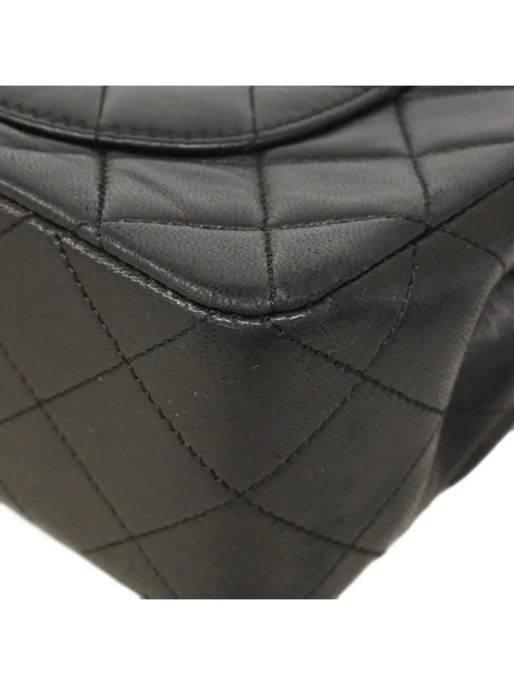 Chanel Shoulder Bag Quilted Lambskin Black Gold